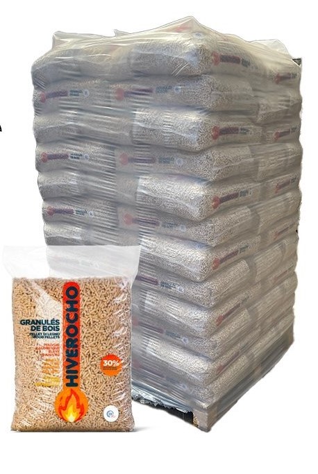 Palette 72 sacs de 15kg granulés de bois Hiverocho