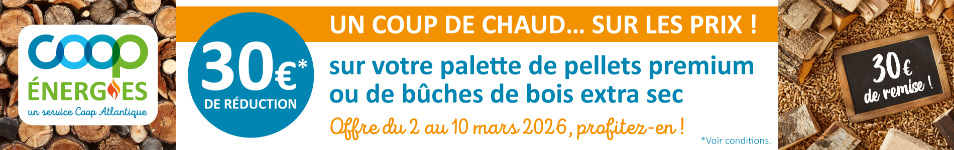 offre printemps 2026 30€ offert pour les pal premium et bois sec